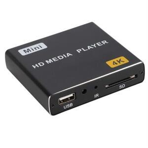 미니 소형 4K HDD 미디어 플레이어 1080P 수평 및 수직 디지털 비디오 플레이어(USB 드라이브/SD 카드 포함