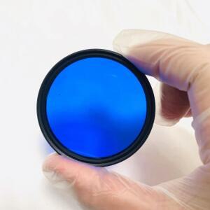 카메라 사진용 다중 크기 58mm 라운드 450nm 및 800nm 적외선 IR 고역 통과 필터 파란색 유리 QB19