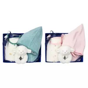 갤러리아 (압소바출산,백일세트)노어우주복(모자,조끼)+양이딸랑이세트(AB26