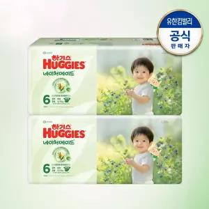 하기스 2025 네이처메이드 밴드형 기저귀 6단계 공용 40매 2팩 GST