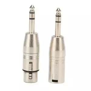 알루미늄 합금 TRS-XLR 어댑터 수-XLR 3 핀 암수 스테레오 균형 사운드 커넥터 1/4 인치 6.5mm