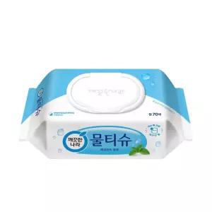깨끗한나라 물티슈 SWT-AAD0043A 페퍼민트 블루 캡70매 24개