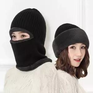 남녀 겨울 융털 안감 바라클라바 비니 안면마스크 3색 방한 소품 털 모자 공용