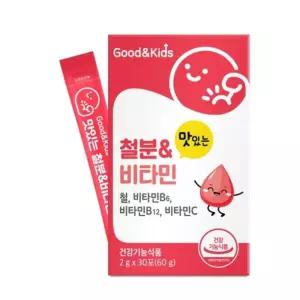 키즈 철분 비타민 딸기맛 2g x 30포/유치원/영양제/종합/멀티/어린이집/초등생/학교/어린이/방과후/늘봄/아