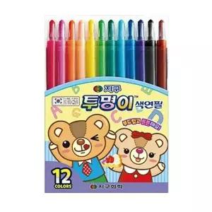 [제이큐]혜명몰 지구화학 샤프식색연필 투명이 12색 돌돌이색연필 - 개 (1개