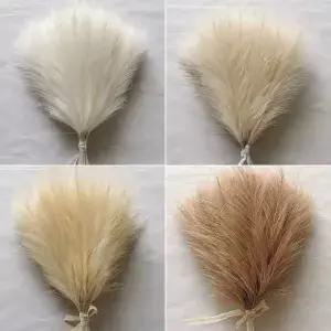 10pcs 인공 팜파스 잔디 푹 리드 식물 생일 웨딩 홈 파티 꽃병 장식 꽃 부케 DIY 공예