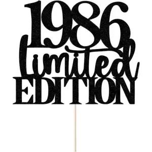판 1986 케이크 토퍼 40번째 생일 축하 남성과 여성 모두 40세를 수제