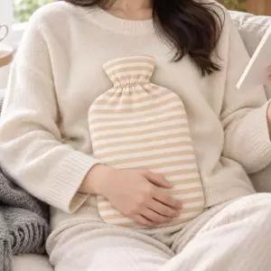보온물주머니2L+줄무늬순면커버