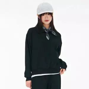 [체이스컬트] 여성 골지 반집업 맨투맨 티셔츠-EARG5163B03