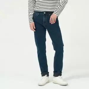[하프클럽/잠뱅이]남성) 오비안밴드 디테일 바이오스톤 틴워싱 일자 기모 타이트_AN4DIH801-DB