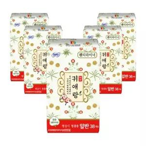 쏘피 귀애랑 팬티라이너, 일반, 38매, 5개