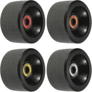 파티킬 65mm 78A 롱보드 휠 ABEC-11 베어링 스케이트보드용 소프트 크루저 스트리트 4팩 PU 프로스팅 블랙