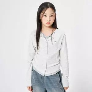 [롯데백화점]더데이걸즈 또또스냅 2중 레이어드 긴팔 가디건 티셔츠 TGLA26806