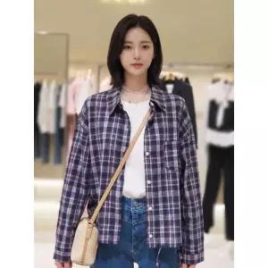 [롯데백화점]SOUP 여성 오버핏 숏 데일리 체크셔츠  SC8LS41