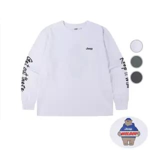 [롯데백화점]지프 남여공용 가먼트다잉 소매 프린트 긴팔티셔츠JR3TSU035