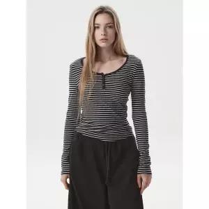 [후아유](하남점)Ribbed Henryneck Long Sleeve T-shirt(F) WHLAG3812F