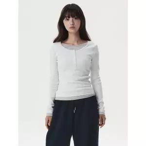 [후아유](신세계 사우스시티)Layered Henryneck Long Sleeve T-shirt(F) WHLAG4T24F