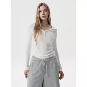 [후아유](의정부점)Ribbed Henryneck Long Sleeve T-shirt(F) WHLAG3812F