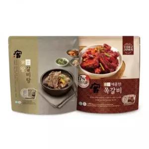 궁 왕 갈비탕1kg x 2개+당면 / 매콤한쪽갈비800g 2개+떡