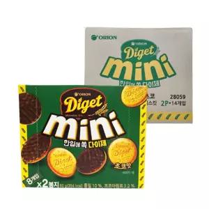 오리온 다이제 미니초코 80g 14개 1박스 쿠키 과자