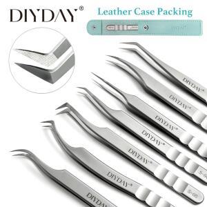 DIYDAY 속눈썹 연장 핀셋 스테인레스 스틸 정밀 섬유 팁 볼륨 절연