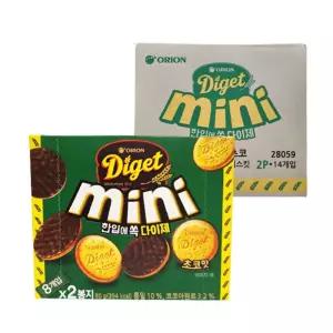 오리온 다이제 미니초코 80g 14개 1박스 쿠키 과자