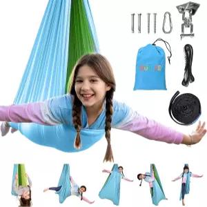 OUTREE 더블 레이어 감각 스윙 와 실내용 360 행거 치유와 휴식을 위한 포옹 해먹 의자 자폐 에게 적합