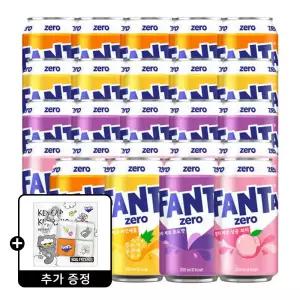 환타 제로 오렌지+파인+포도+피치 350ml 4종 6입 (총 24캔) +(증정) 조앤프렌즈 키캡키링