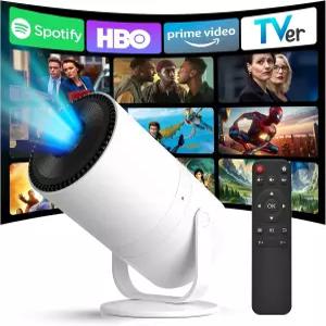 내장 앱 WiFi와 블루투스 Android 12 지원 미니 프로젝터 Electric Focus 1080P 휴대용 HDMI/스마트폰/USB