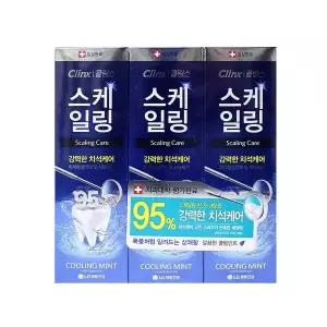 민트치약 쿨링 스케일링케어 클링스 100gX3개입 -TJ/치석케어치약/미백치약/치약/세면도