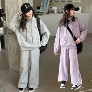 키즈목마 반집업 맨투맨 초등학생 트레이닝복 여아 봄 가을 주니어 와이드팬츠 상하바지세트 966