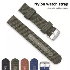 18mm 나일론 캔버스 시계 밴드 짠 소프트 벨트 팔찌 남성 여성 스포츠 손목
