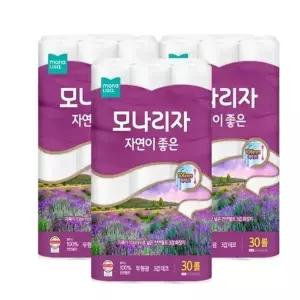 [하프클럽/셀러허브]모나리자 자연이 좋은3겹 화장지 30m x 30롤 x 3_