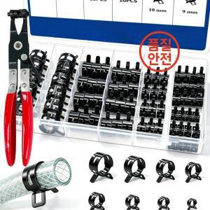 80pcs 모듬 검정색 6-17mm 진공 스프링 연료 오일 워터 호스 클립 파이프 튜브 밴드 클램프 금속 패스너