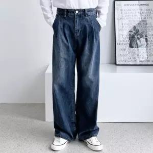 일상잇템 남성하의 와이드중청데님팬츠 남자투턱