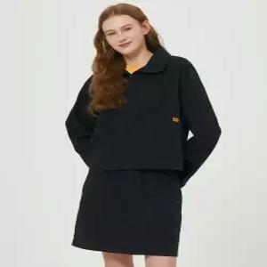 메일러 가먼트워싱 카라형 아노락 우먼 BLACK