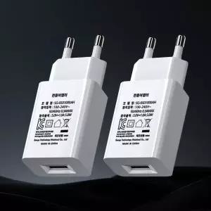 5V1A USB 저전력 저속 충전 어댑터 멀티 충전기 2개 KC인증 국대당일 발송
