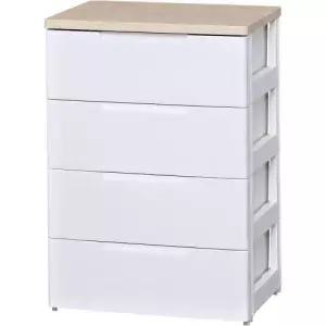 아이리스 우드상판서랍장 HG-554(4단) 레일형/화이트서랍