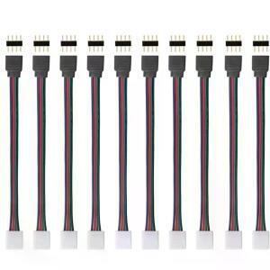 10mm 4Pin 5050 LED RGB 스트립 확장 커넥터 케이블 와이어 Led 연장 클립 5-24V 라이트
