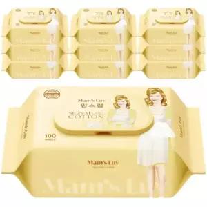 맘스럽 시그니처코튼 저자극 물티슈 소프트 캡형 50g 100매입 10팩/20팩