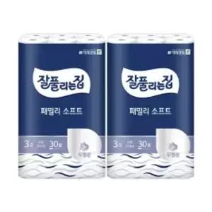 잘풀리는집 3겹 패밀리소프트, 27m, 30롤, 2개