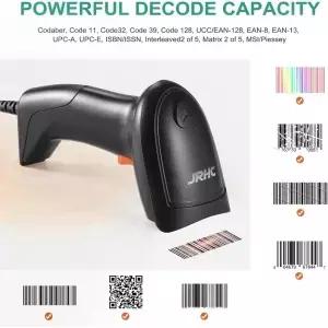 JRHC 1D USB 바코드 스캐너 휴대용 리더 스캐닝 도구 저장소 슈퍼마켓 도서관 창고용 장치