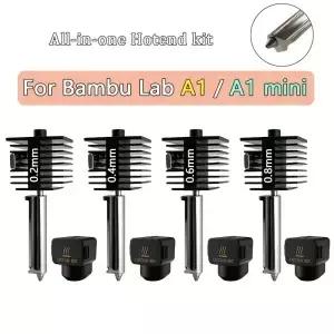 밤부랩 A1 미니 올인원 핫엔드 키트 경화강 노즐 0.2/0.4/0.6/0.8mm 3D 프린터 액세서리용