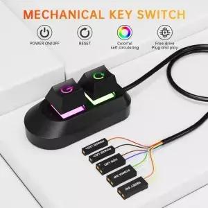 기계식 데스크탑 전원 스위치 외부 시작 컴퓨터 켜기/끄기 및 재 버튼 연장 케이블 PC