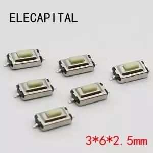 50 개/몫 SMT 3x6x2.5MM 2PIN 촉각 택트 푸시 버튼 스위치 G73 셀프 리셋 순간