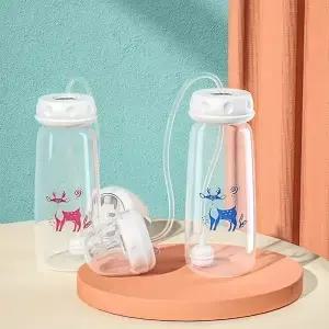 1pc 5oz/150ml 핸즈프리 PP 젖병 밀짚 브러시 자체 공급 일반 목 세트