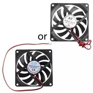 12V 2 핀 80x80x10mm PC 컴퓨터 C 시스템 방열판 브러시리스 냉각 팬 8010 데스크탑 섀시 라디에이터 쿨러