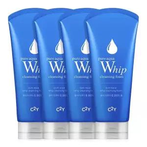 C2Y 아쿠아휩/화산송이/그린티 클렌징폼 120ml 4개 묶음 세트