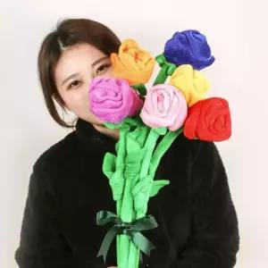 [프로셀러] 장미 꽃다발 인형 7color 플라워 성년의날 졸업 선물