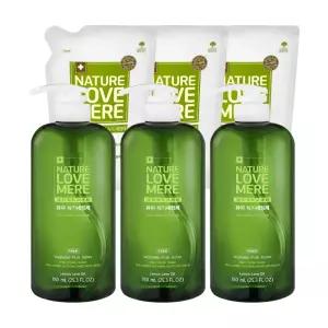 네이쳐러브메레 유아 식기세정제 용기 750ml 3개+리필 500ml 3팩